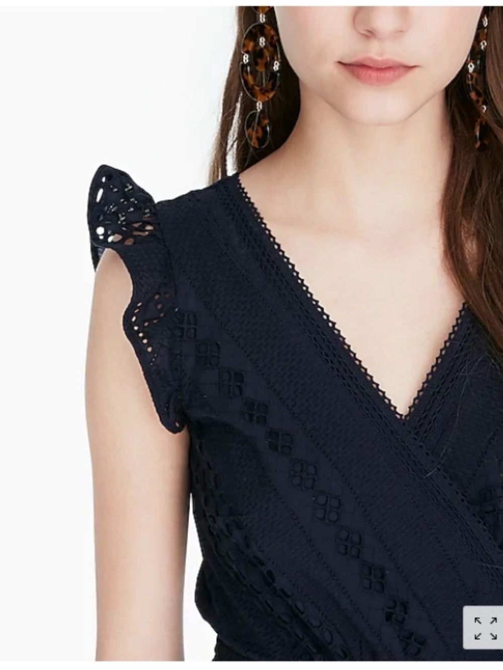 J CREW ALL OVER EYELET NAVY WRAP MIDI DRESS - Picture 4 of 11